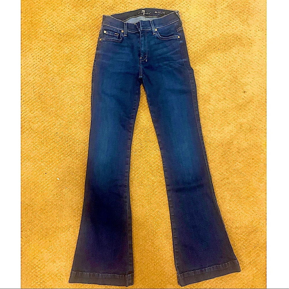 7 For All Mankind Slim Trouser Dark Wash Jeans